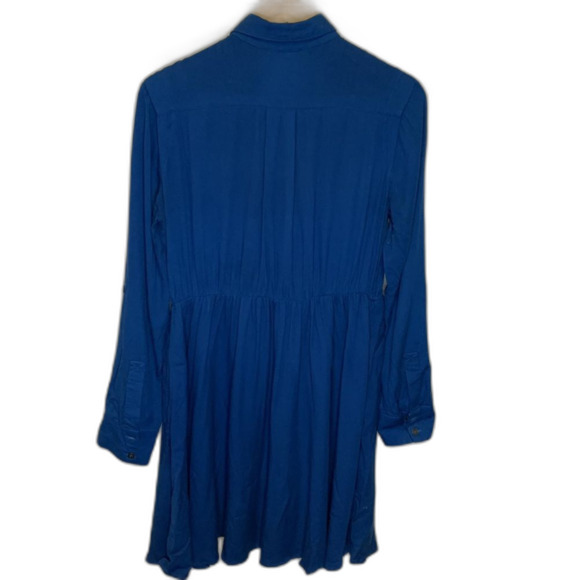 Maeve Anthropologie Dakota Medium Blue Button Front Shirt Dress Size Small - Picture 4 of 13